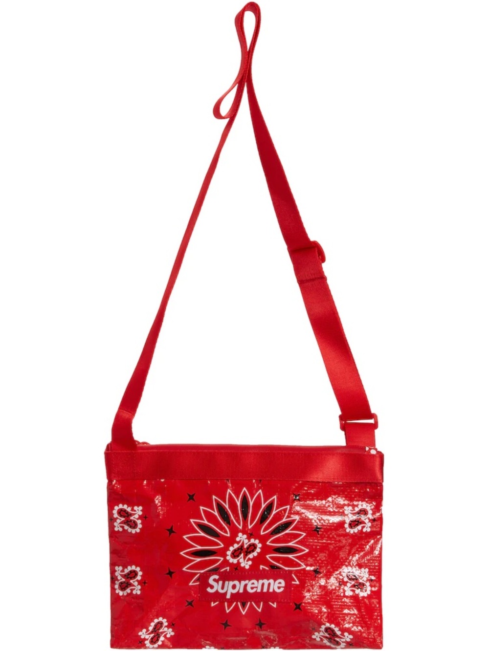 Supreme Bandana Tarp Side Bag Red Unisex SS21 New